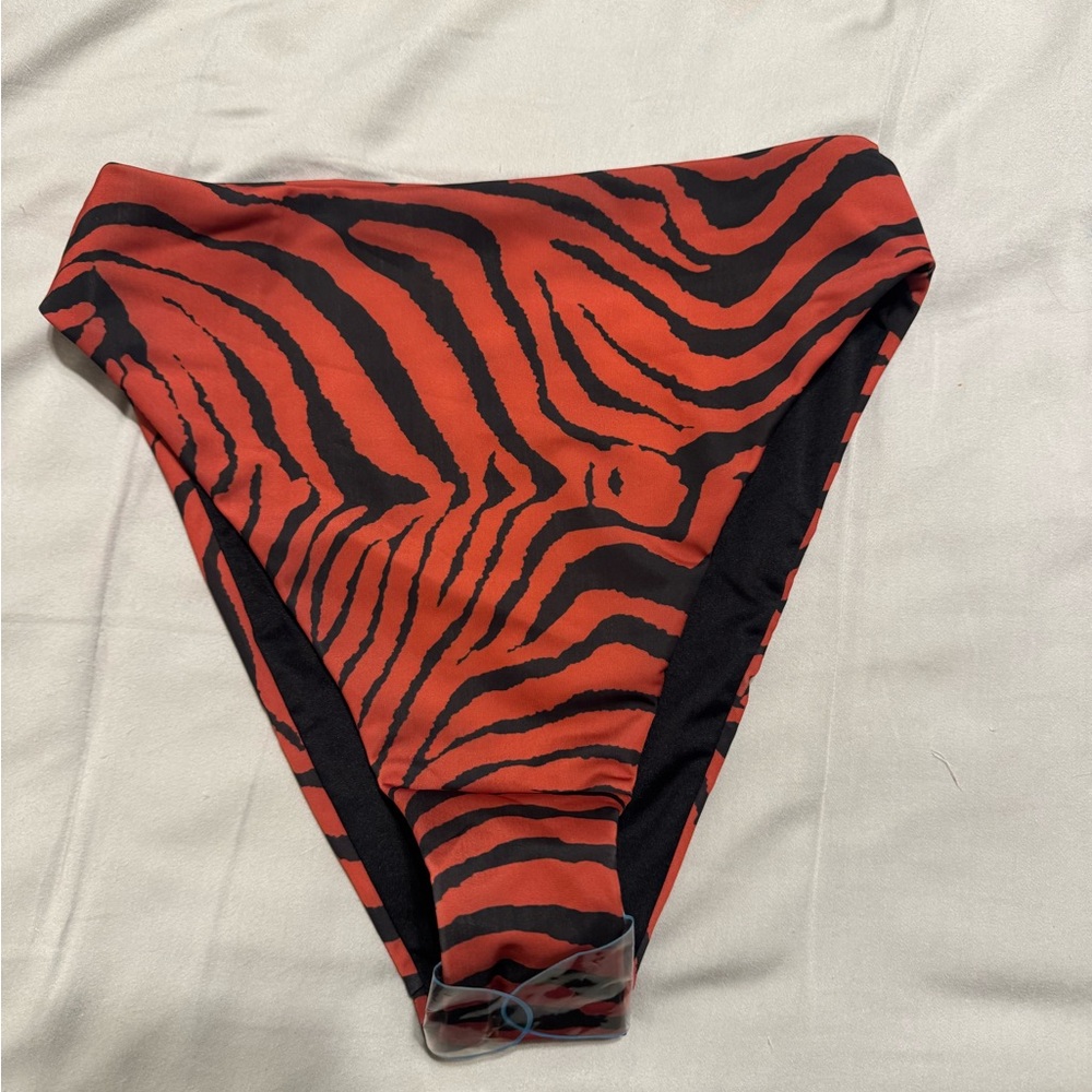 ASOS Red and Black Zebra Print Bikini Bottom